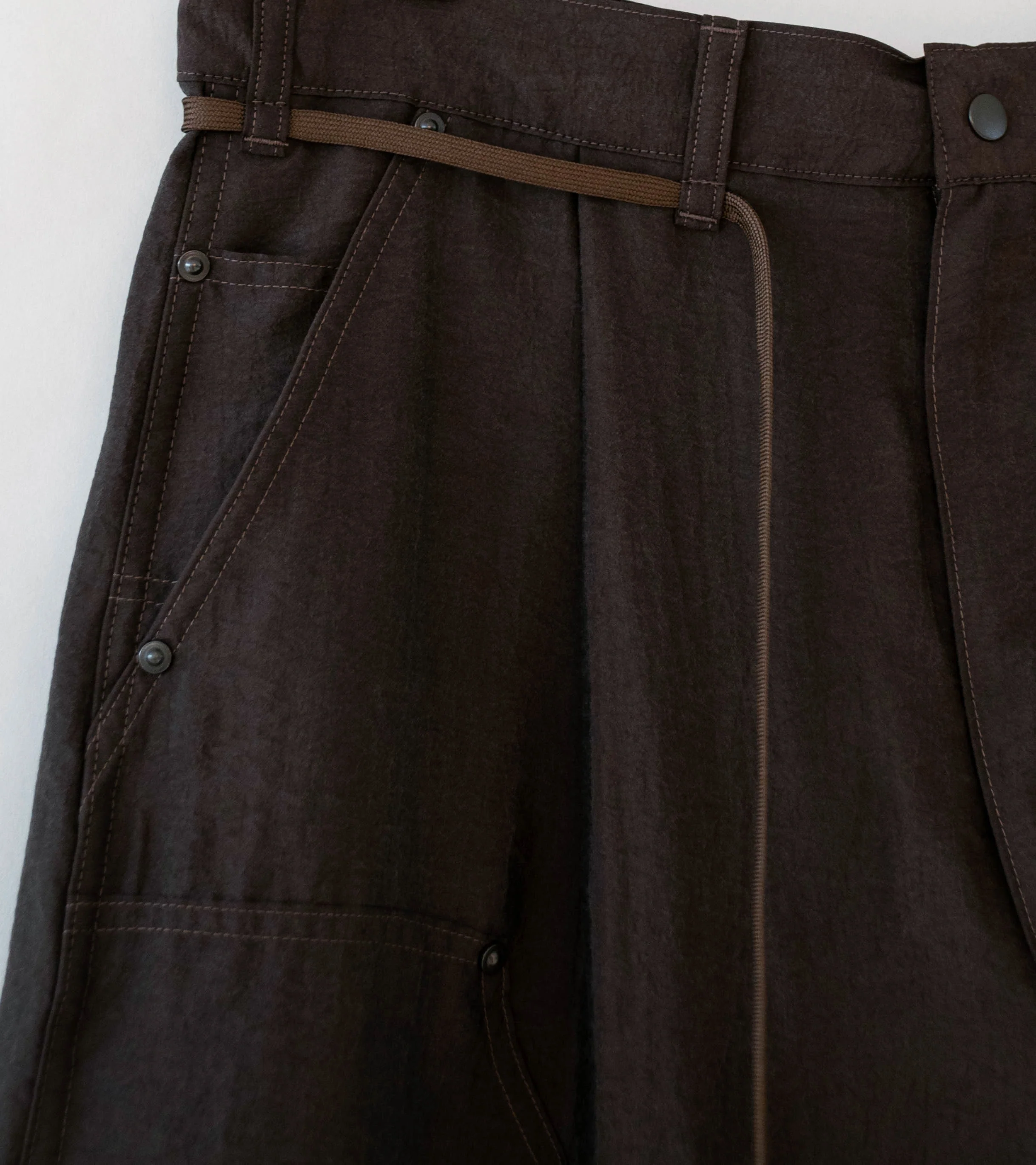 Product Twelve 'Silk Nylon Short Work Pants' (Brown) - Image 2