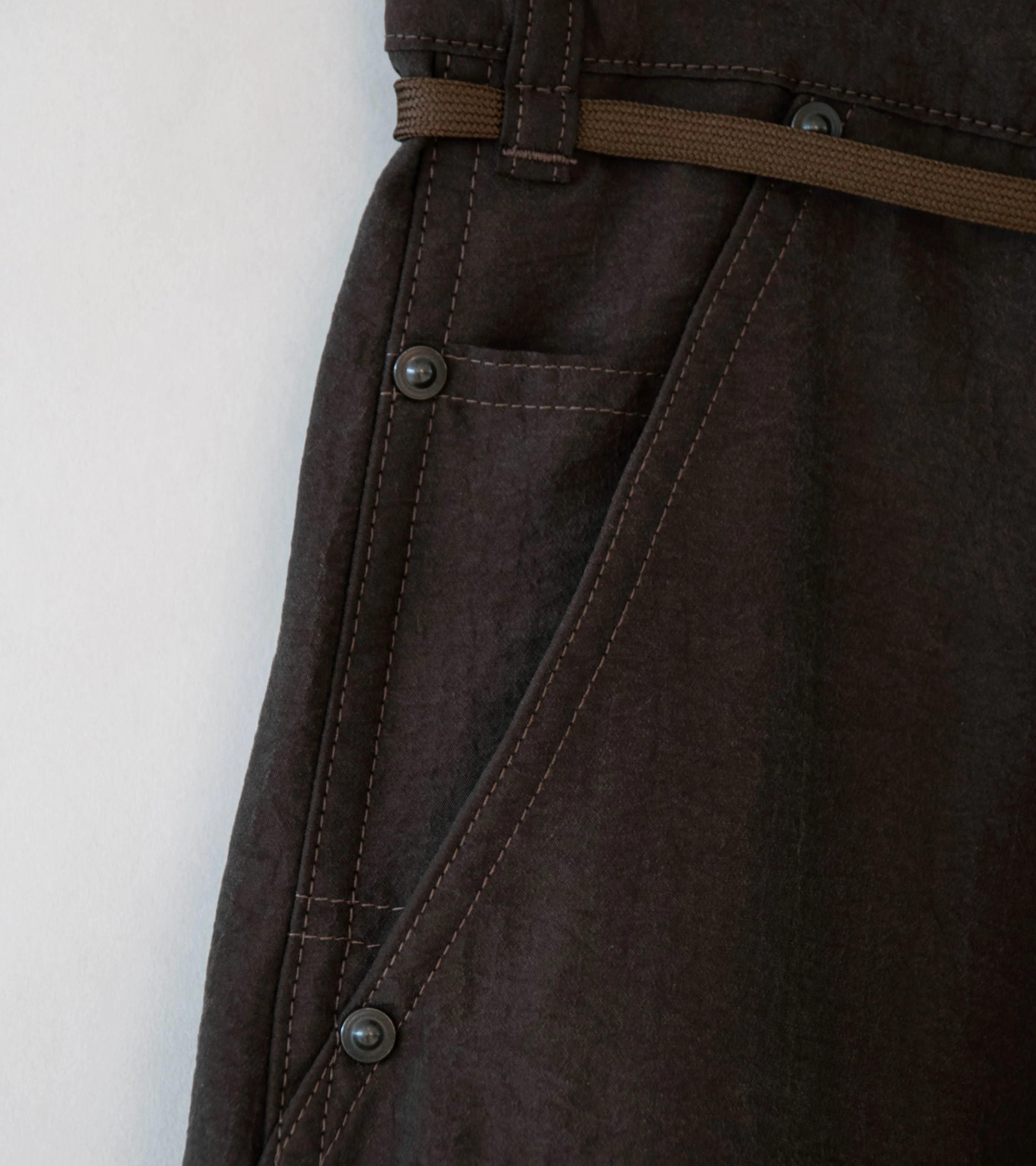 Product Twelve 'Silk Nylon Short Work Pants' (Brown) - Image 3