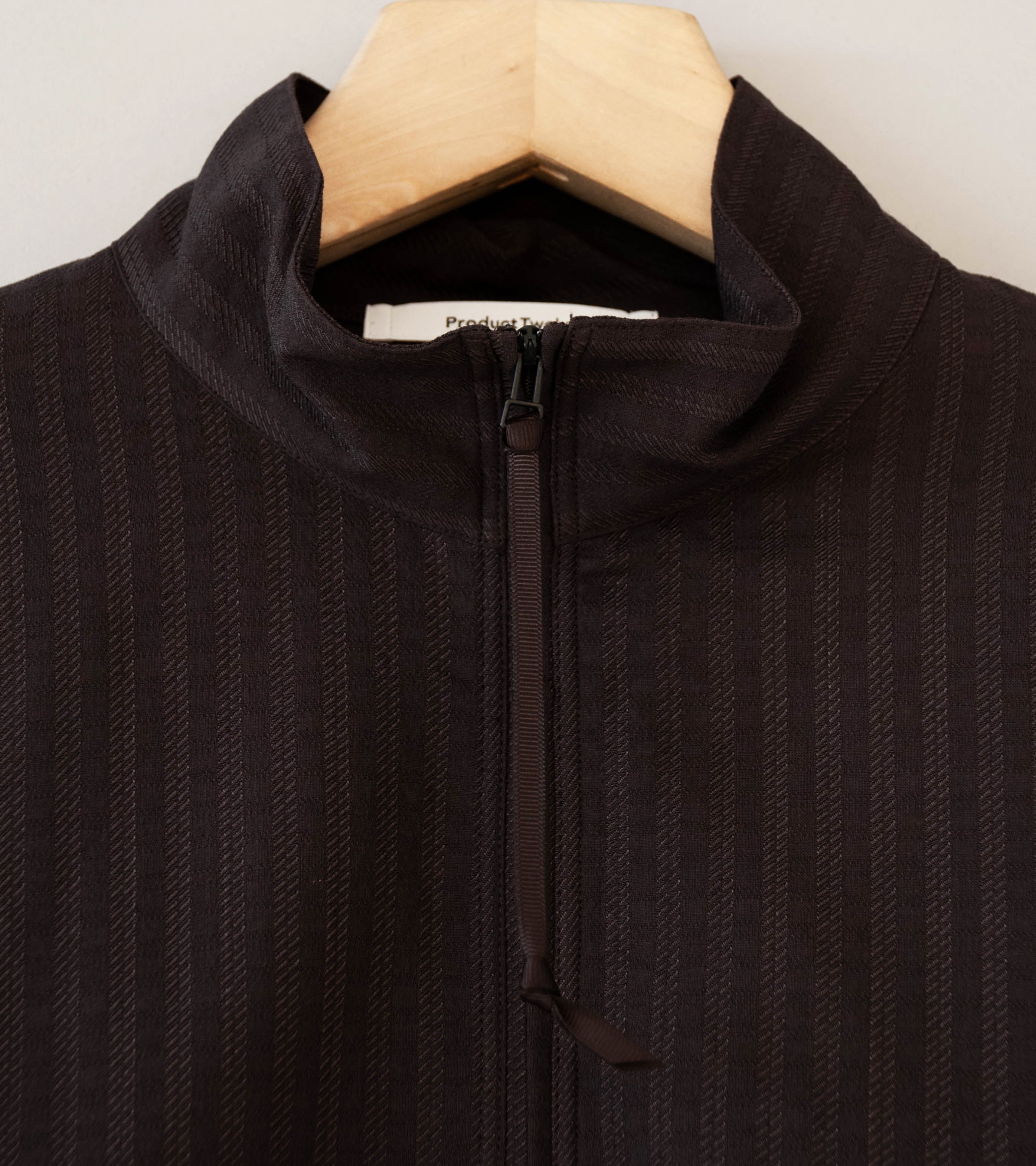 Product Twelve 'Techno Wool Sucker Half Zip Shirt' (Brown) - Image 5
