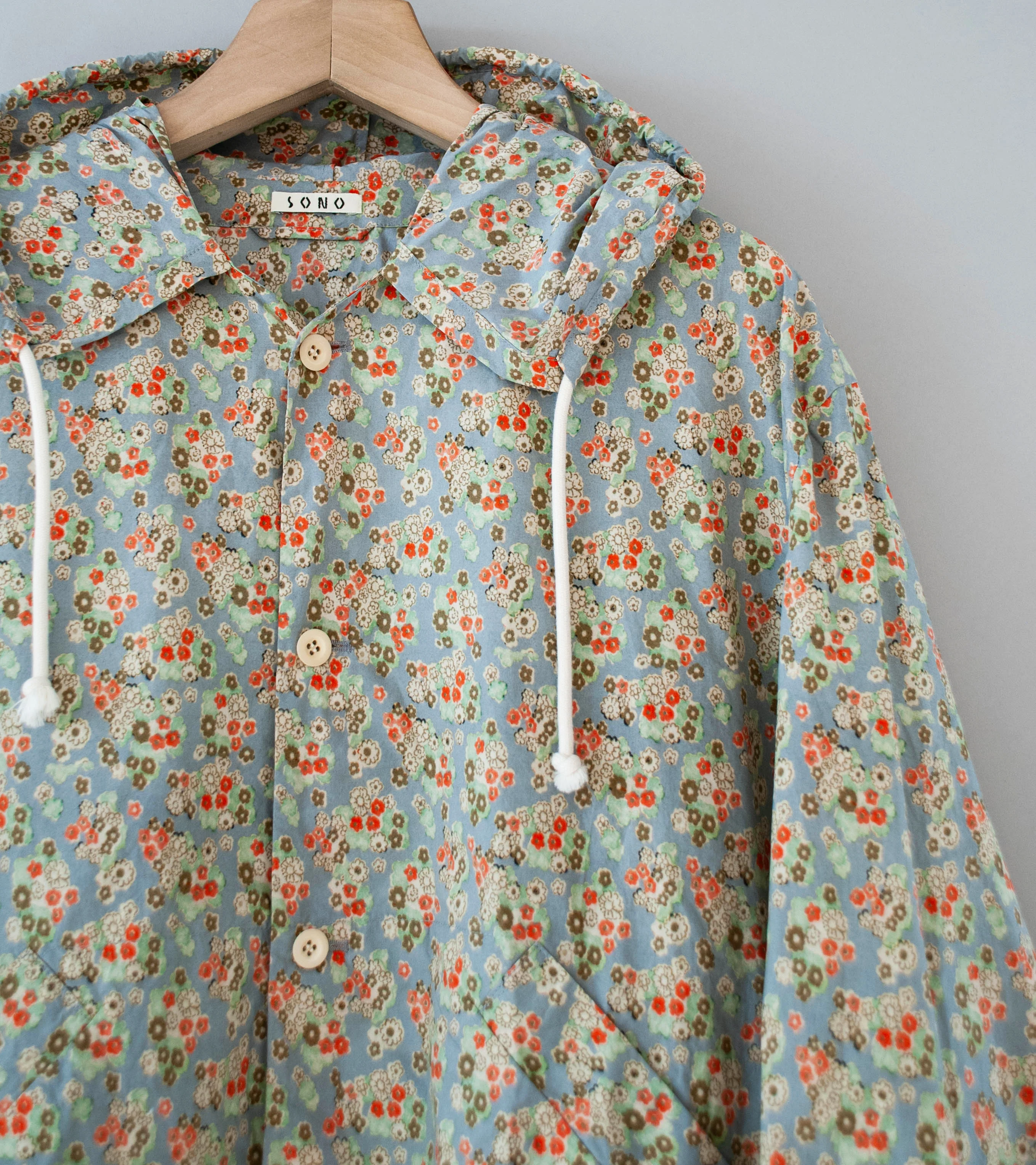 Sono 'Huckle Hoodie' (Dust Blue Floral Cotton) - Image 2