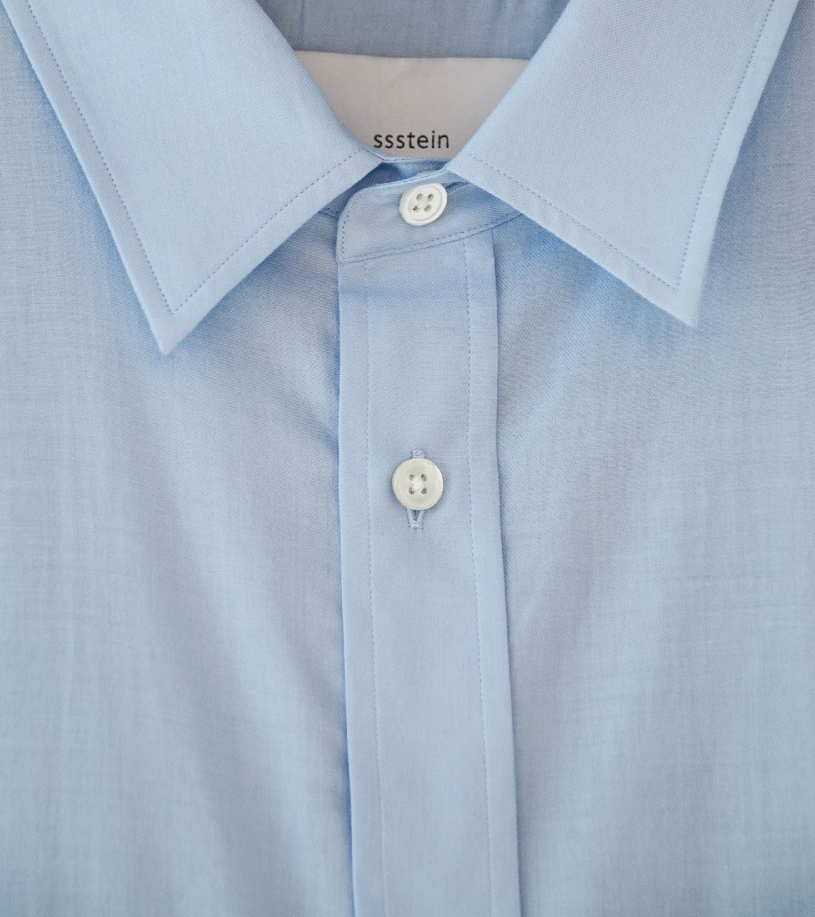 Stein 'Cotton Silk Oversized Placket Shirt' (Sax) - Image 6