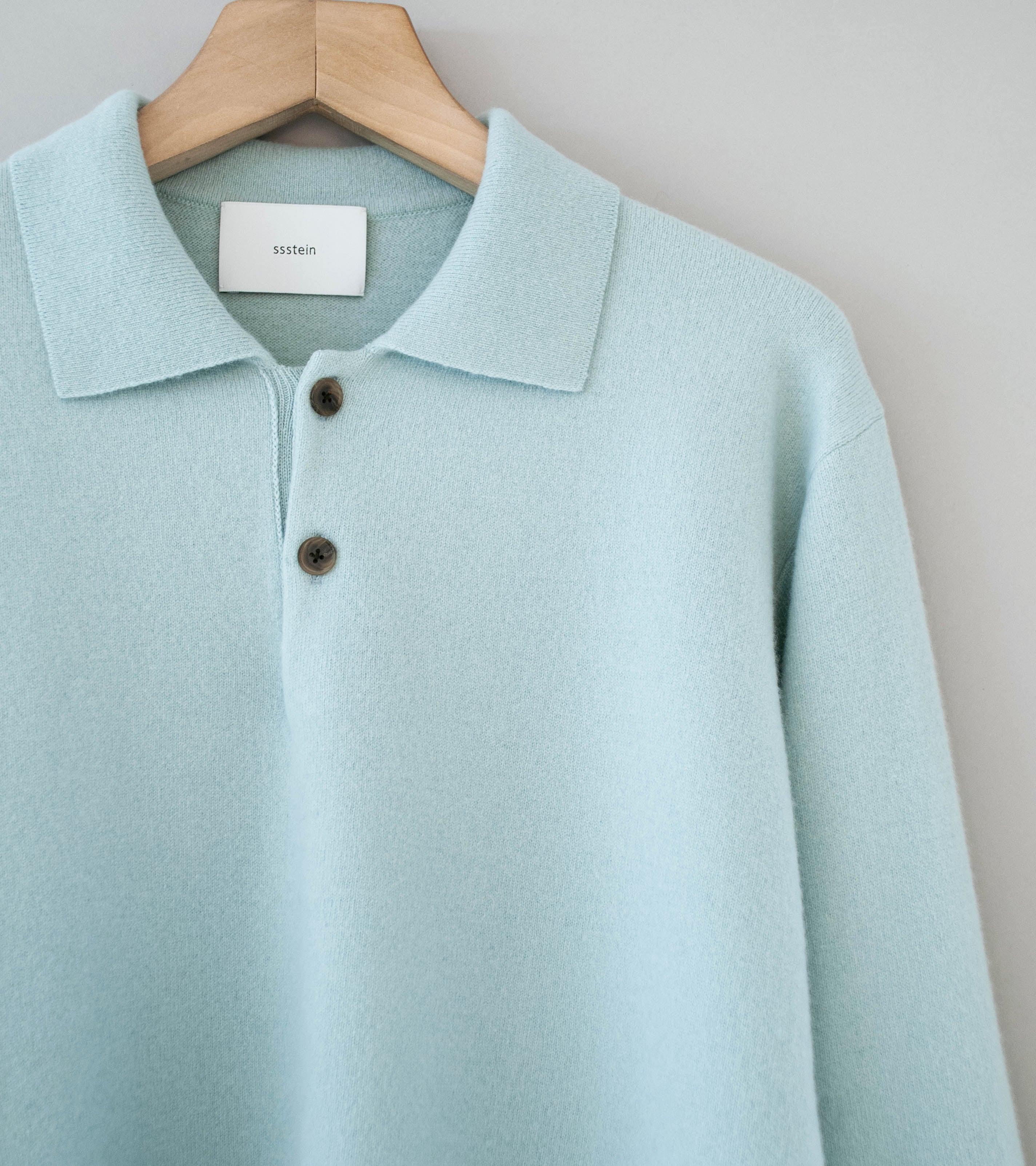 Stein 'Extra Fine Wool Knit Polo LS' (Blue) - Image 2