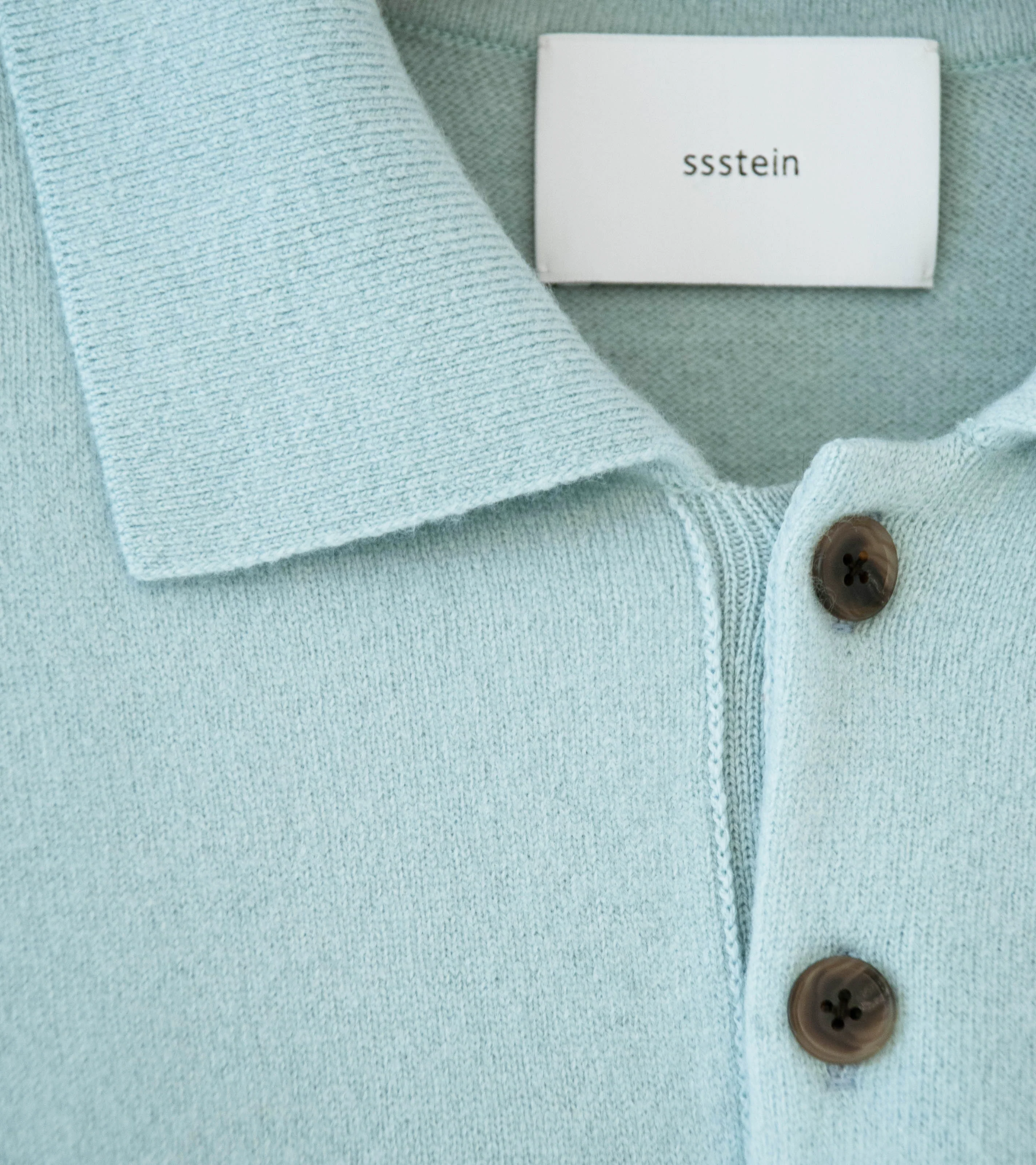 Stein 'Extra Fine Wool Knit Polo LS' (Blue) - Image 6