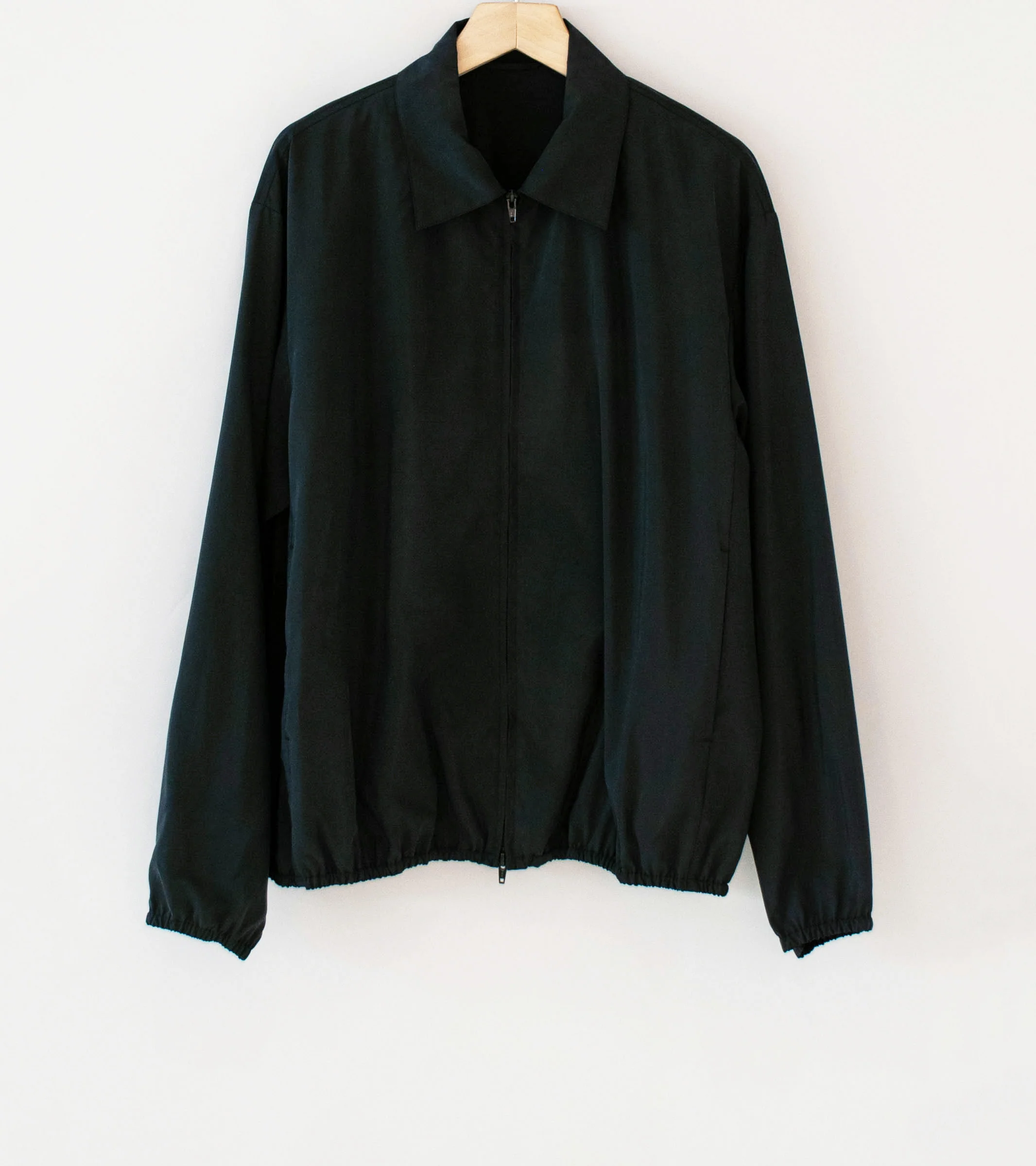 Stein 'Silk Nylon Collared Zip Jacket' (Black)