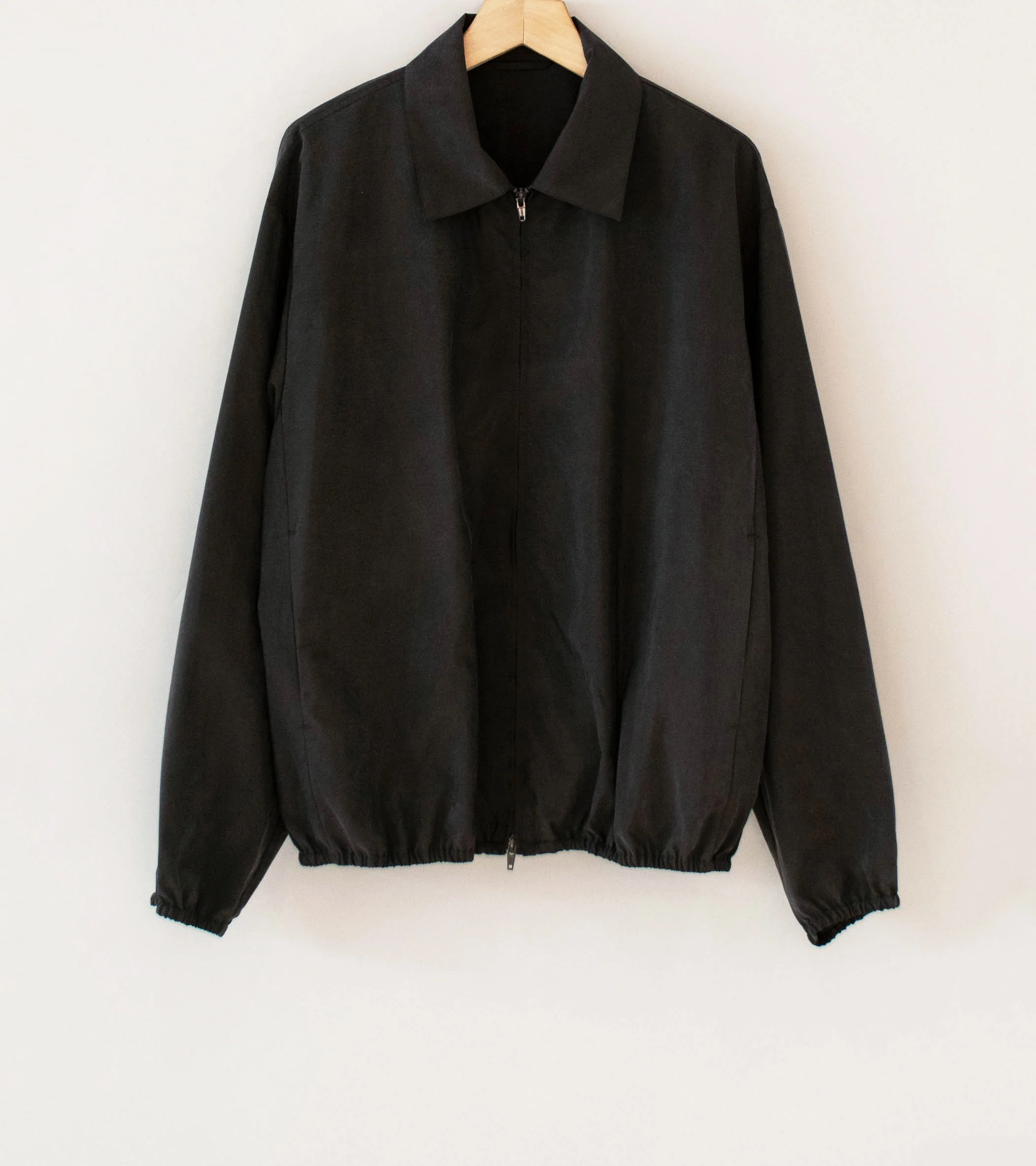 Stein 'Silk Nylon Collared Zip Jacket' (Charcoal Brown)