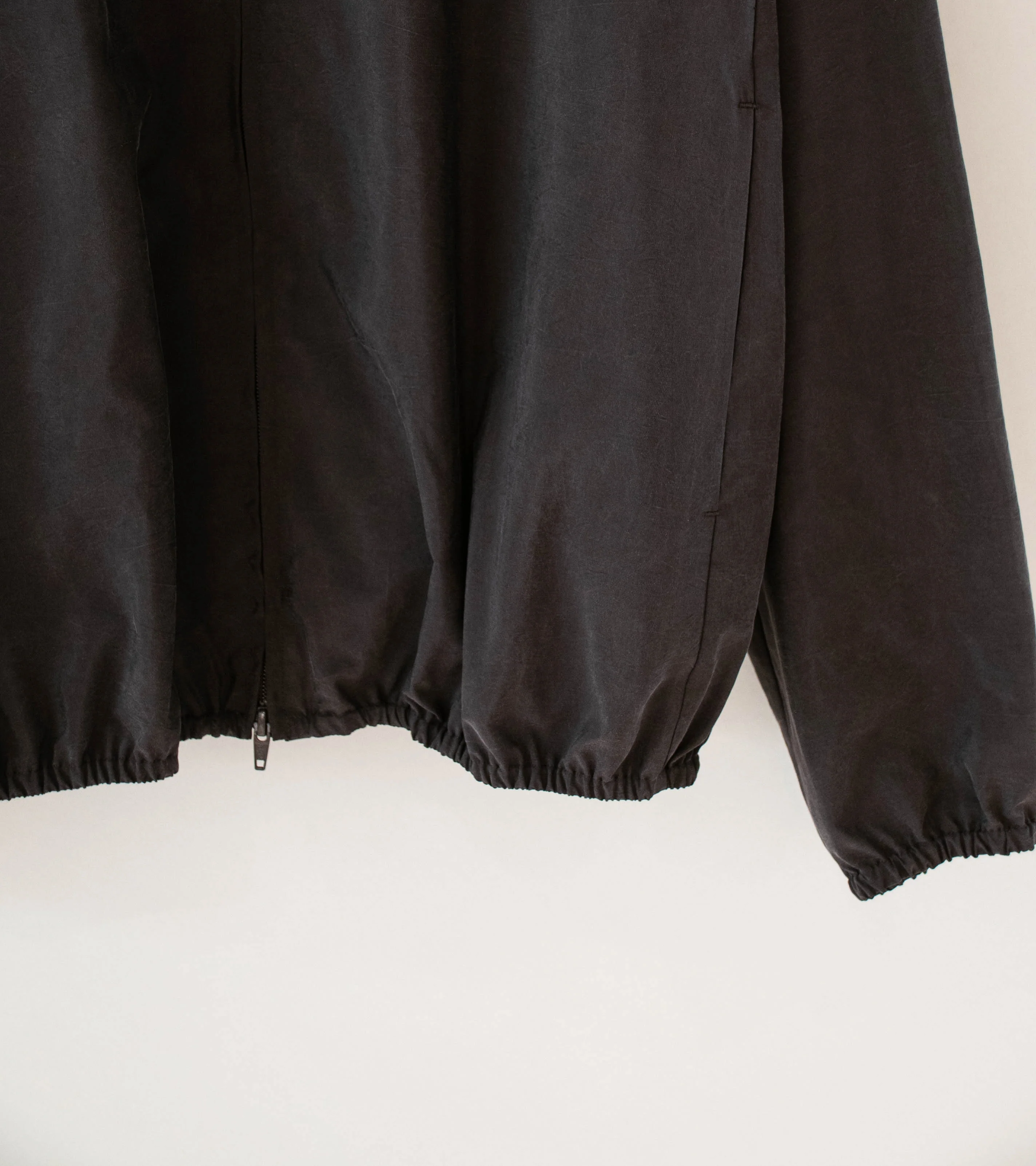 Stein 'Silk Nylon Collared Zip Jacket' (Charcoal Brown) - Image 3