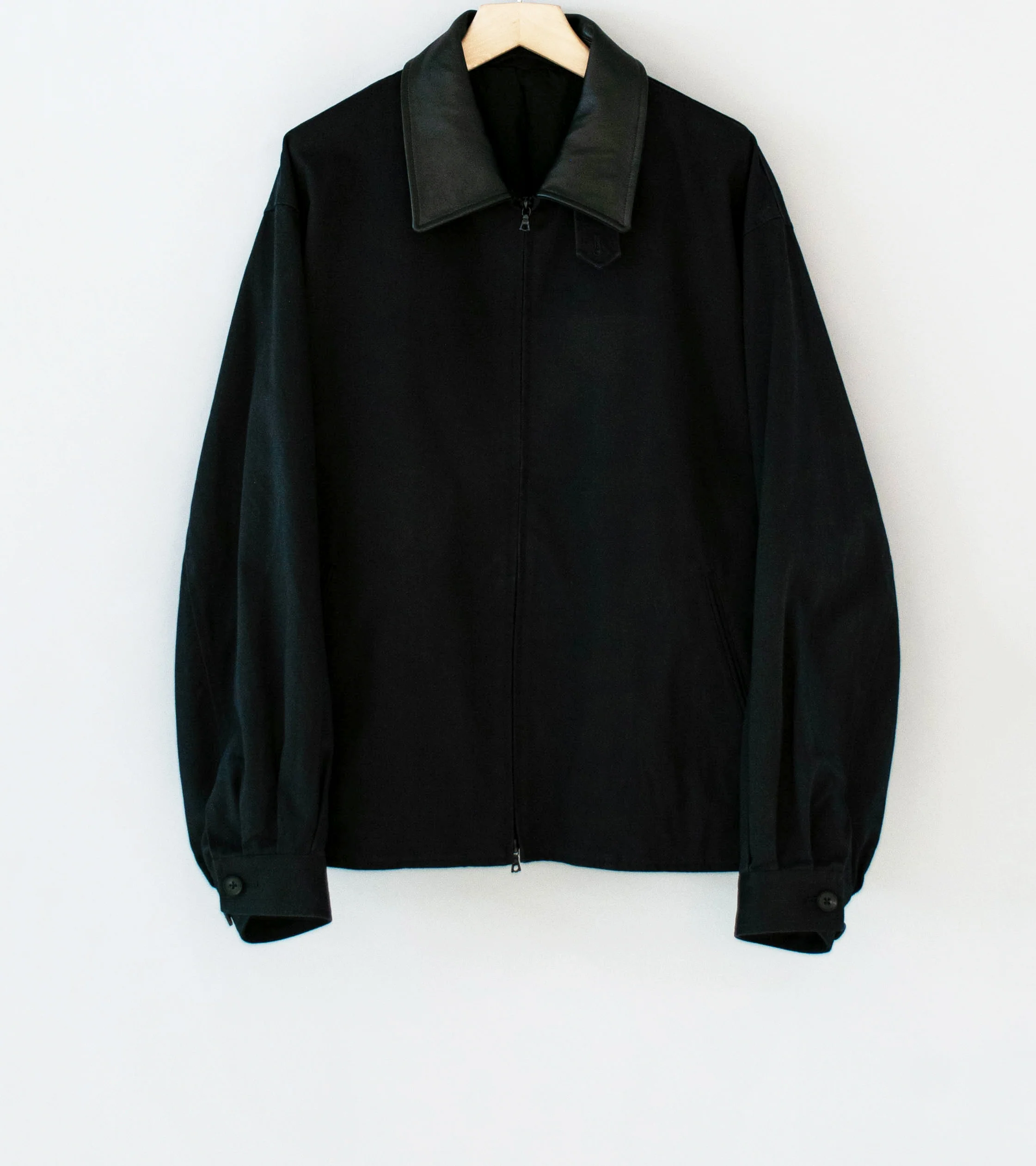 Stein 'Sulfur Dyed Brushed Chino Zip Jacket' (Black)