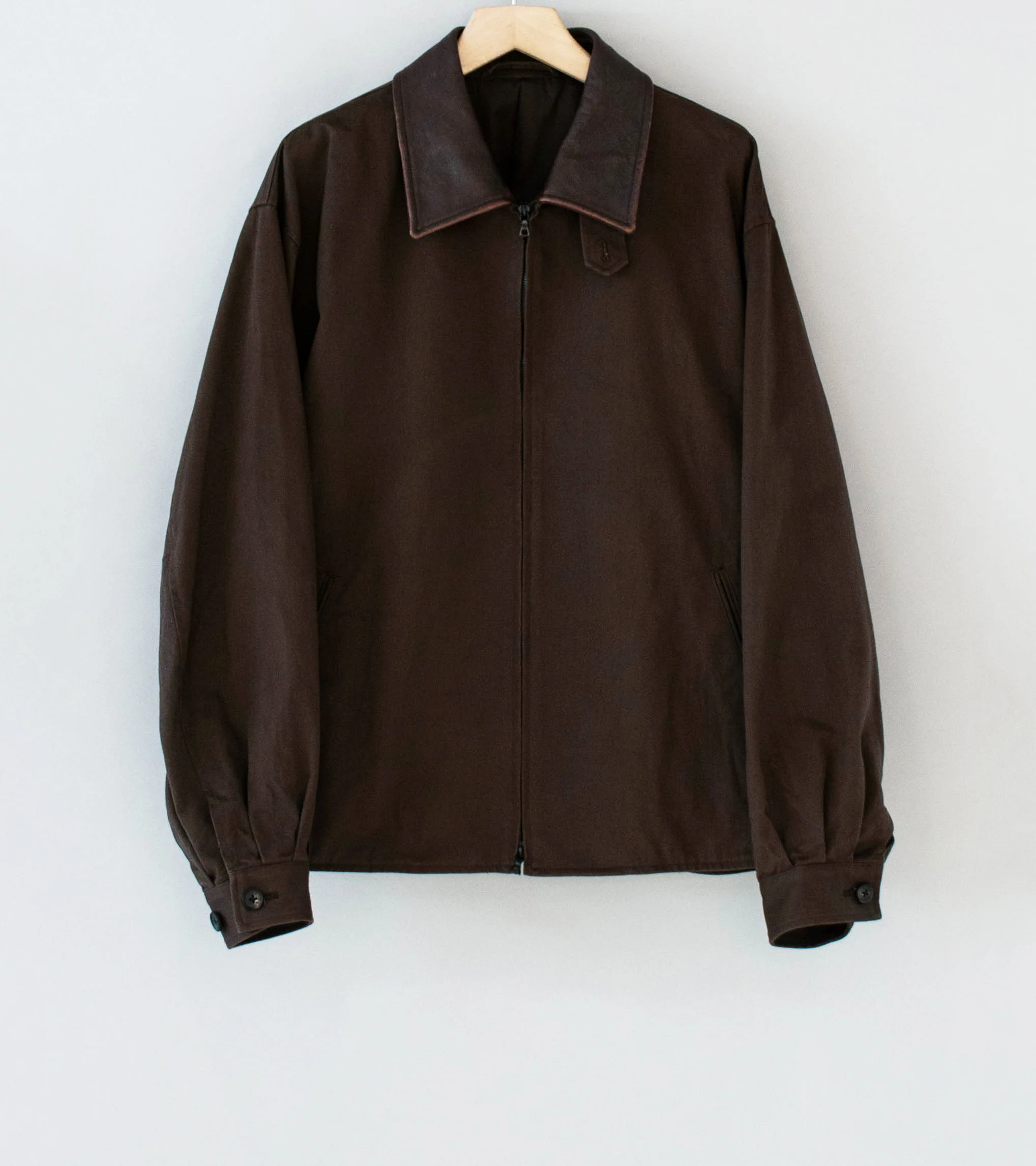 Stein 'Sulfur Dyed Brushed Chino Zip Jacket' (Brown)