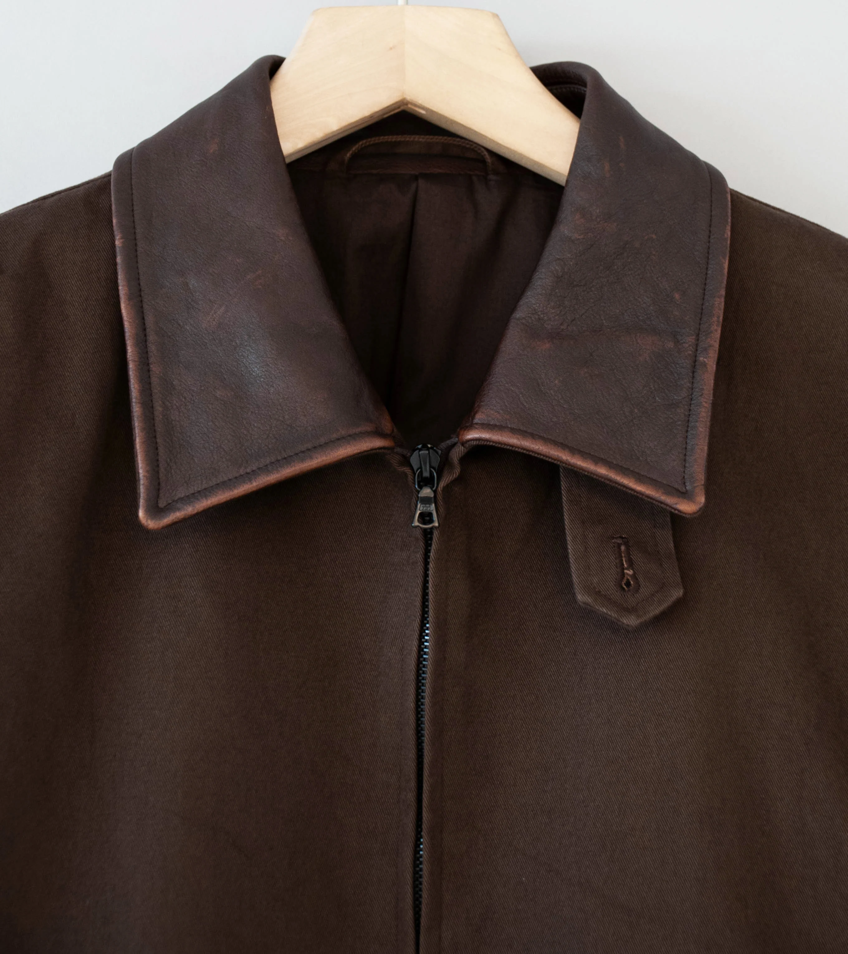 Stein 'Sulfur Dyed Brushed Chino Zip Jacket' (Brown) - Image 6
