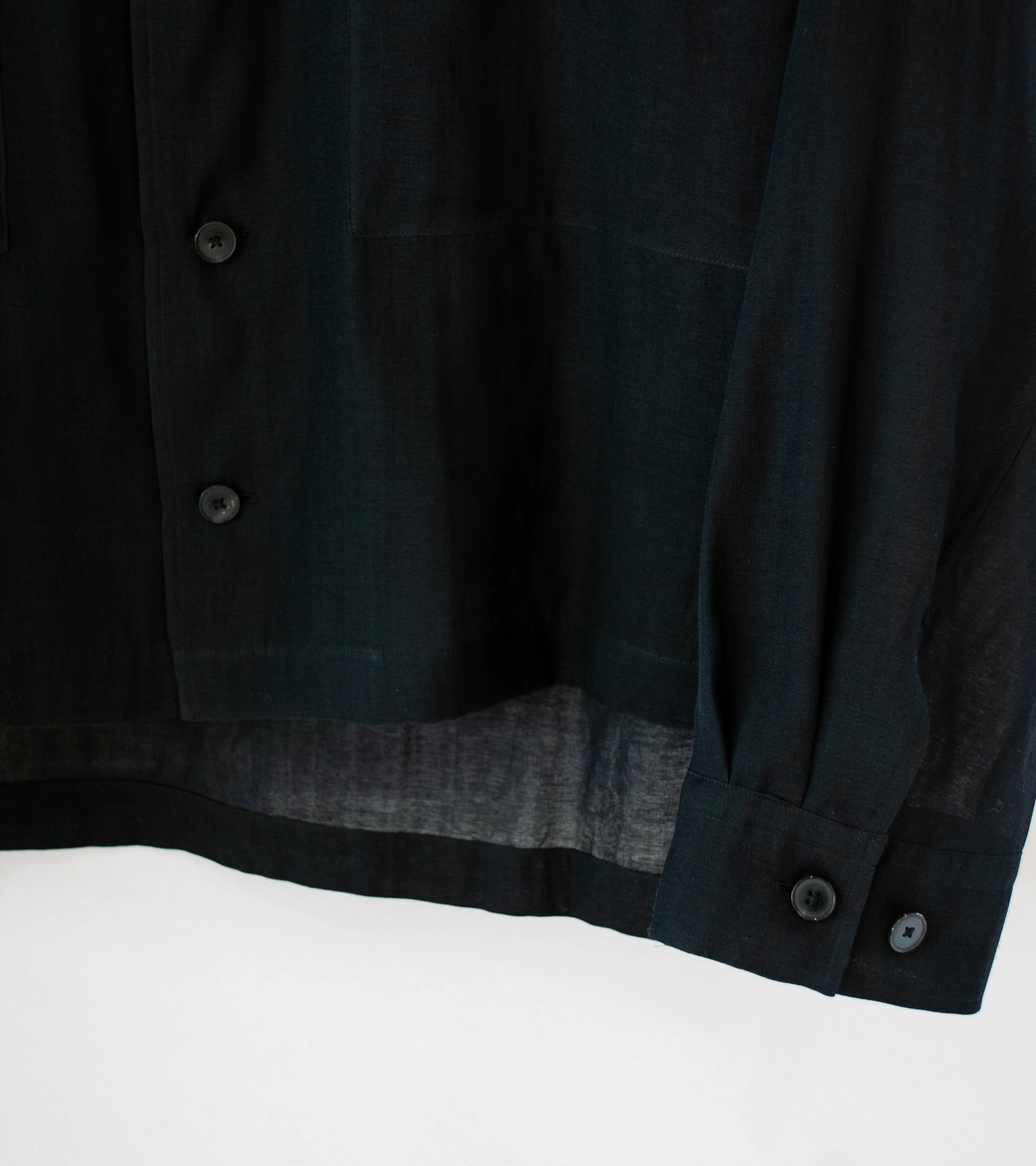 YLÈVE 'Cotton Silk Double Organdy Shirt' (Black) - Image 4