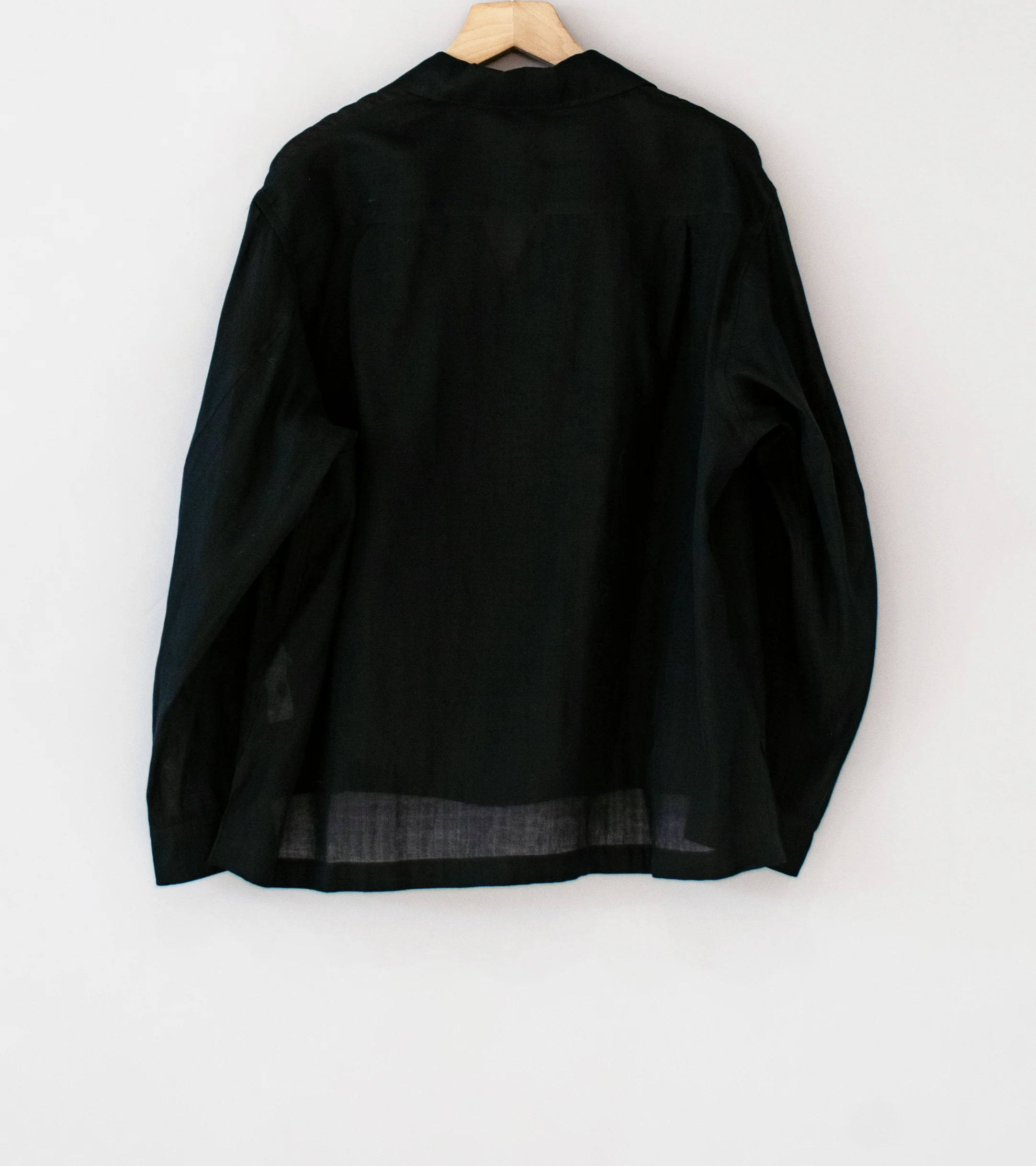 YLÈVE 'Cotton Silk Double Organdy Shirt' (Black) - Image 7