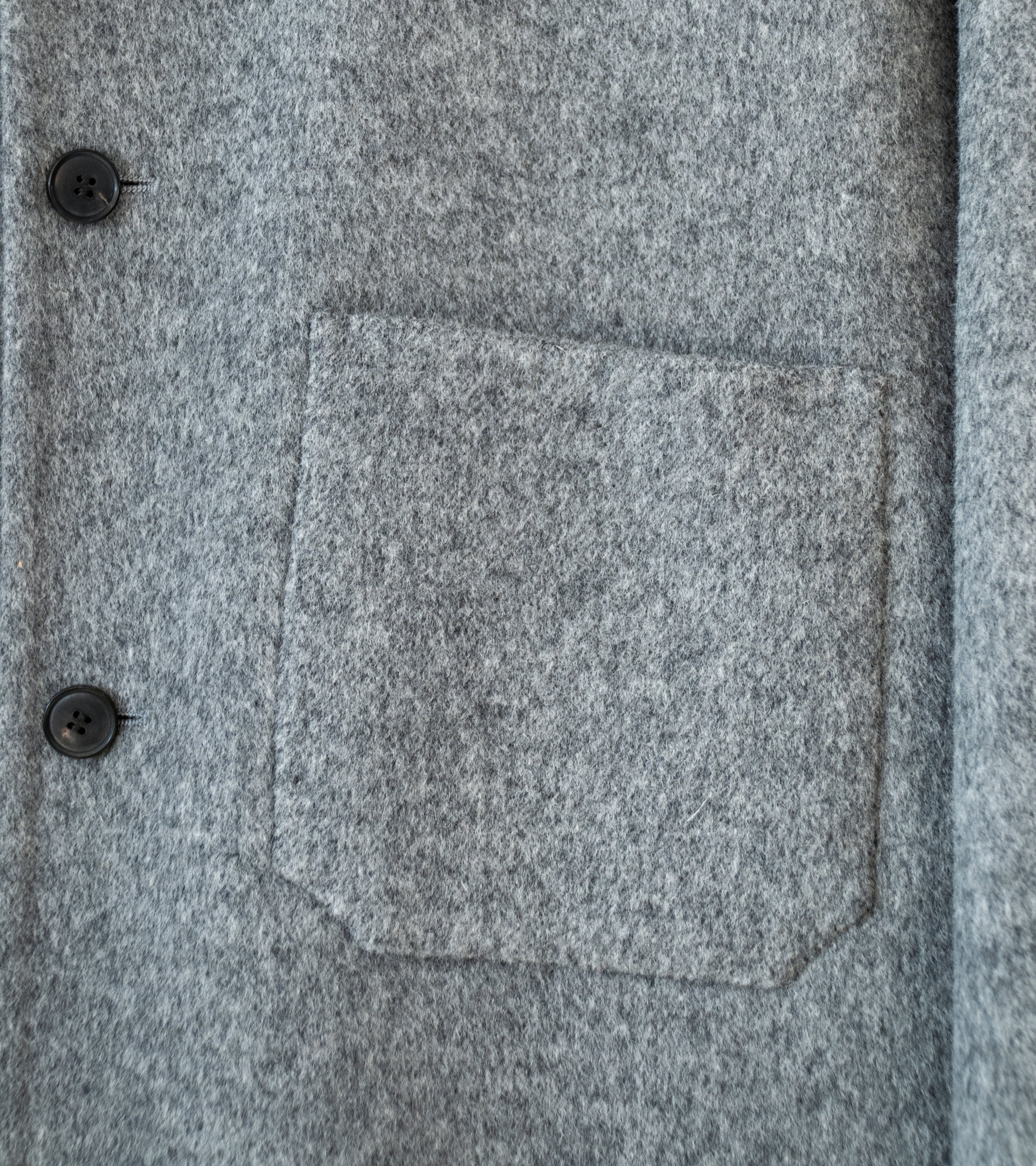 YLÈVE 'Super 100's Wool Double Cloth Blouson' (Grey) - Image 3
