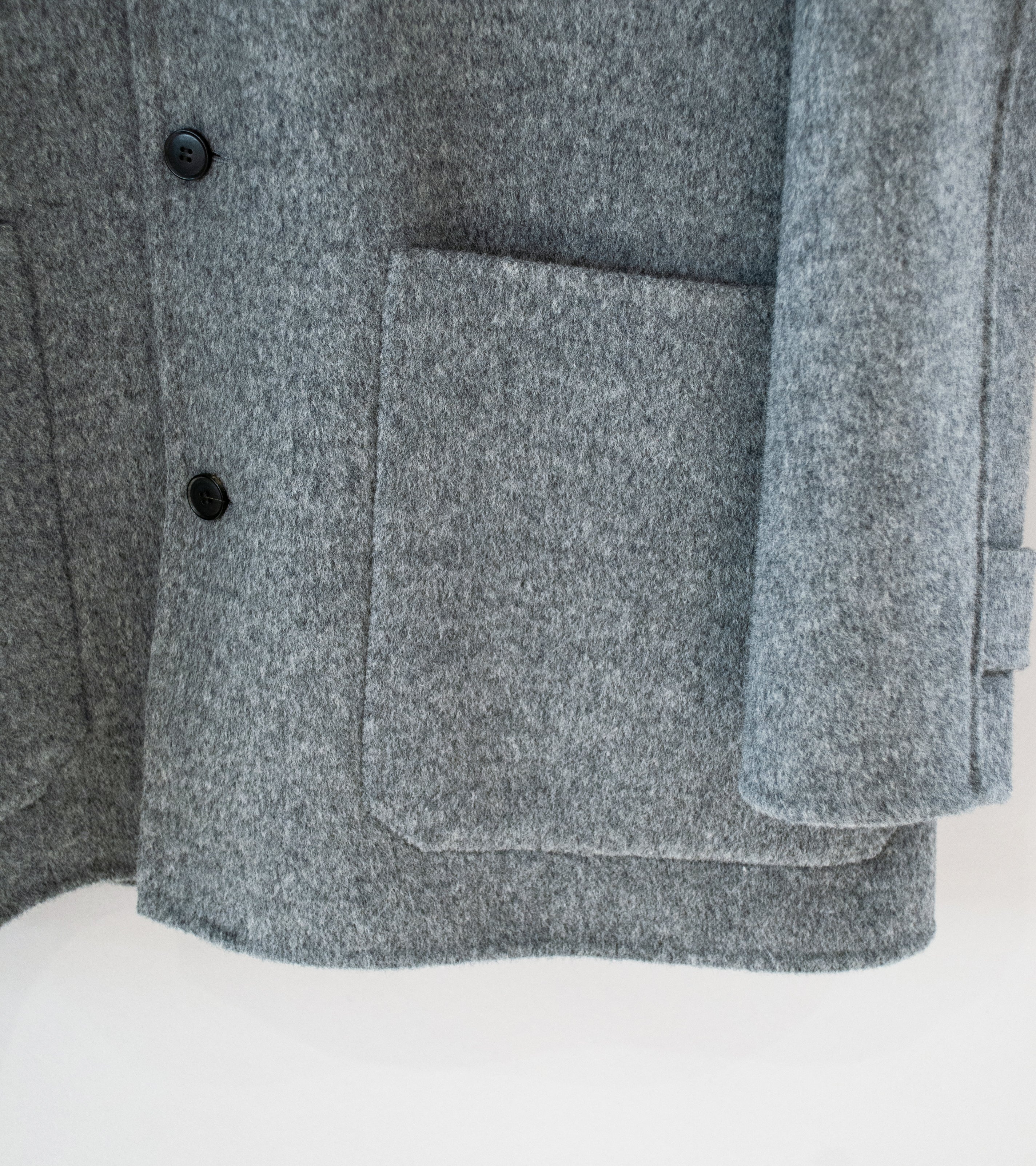 YLÈVE 'Super 100's Wool Double Cloth Blouson' (Grey) - Image 4