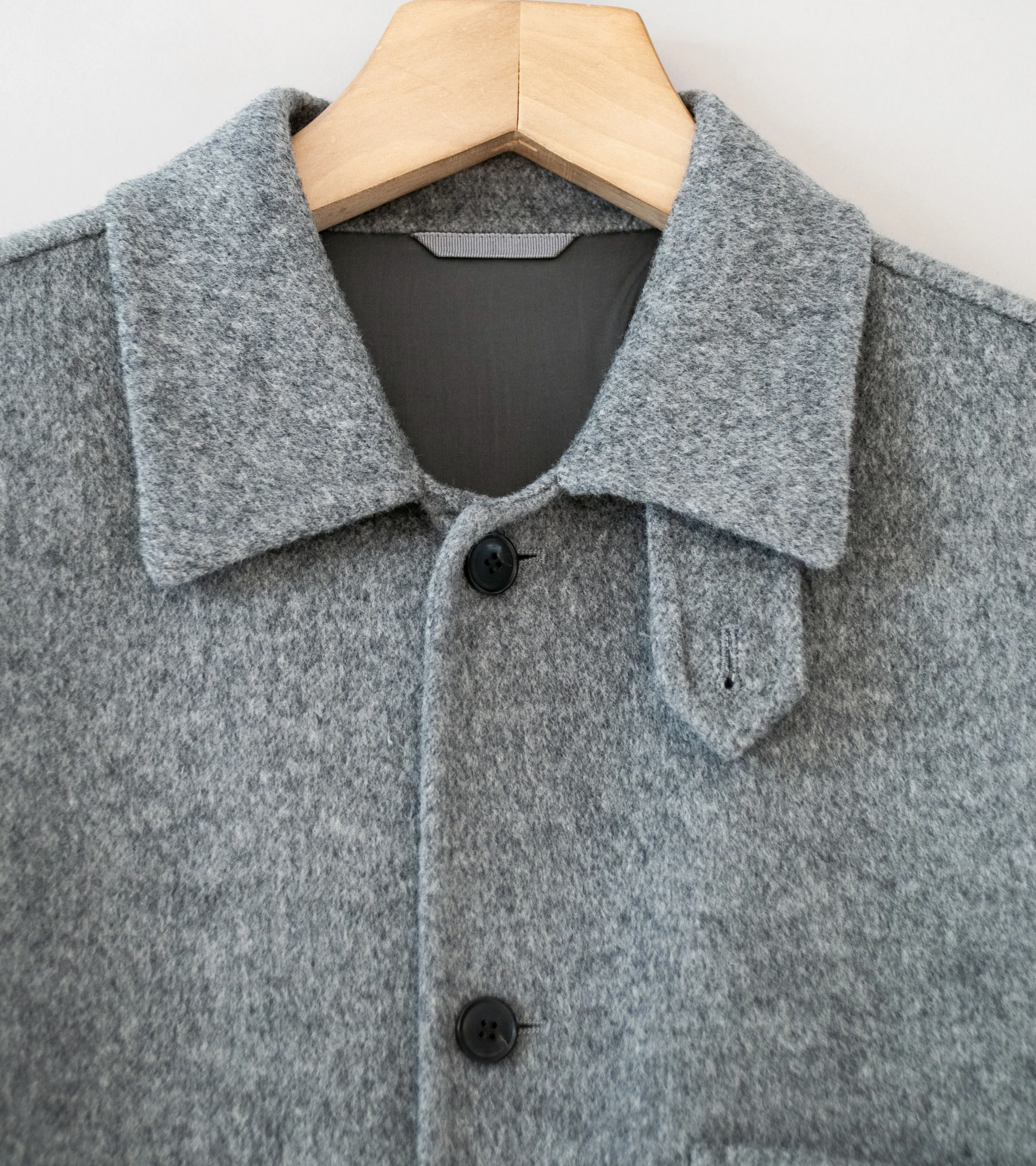 YLÈVE 'Super 100's Wool Double Cloth Blouson' (Grey) - Image 5