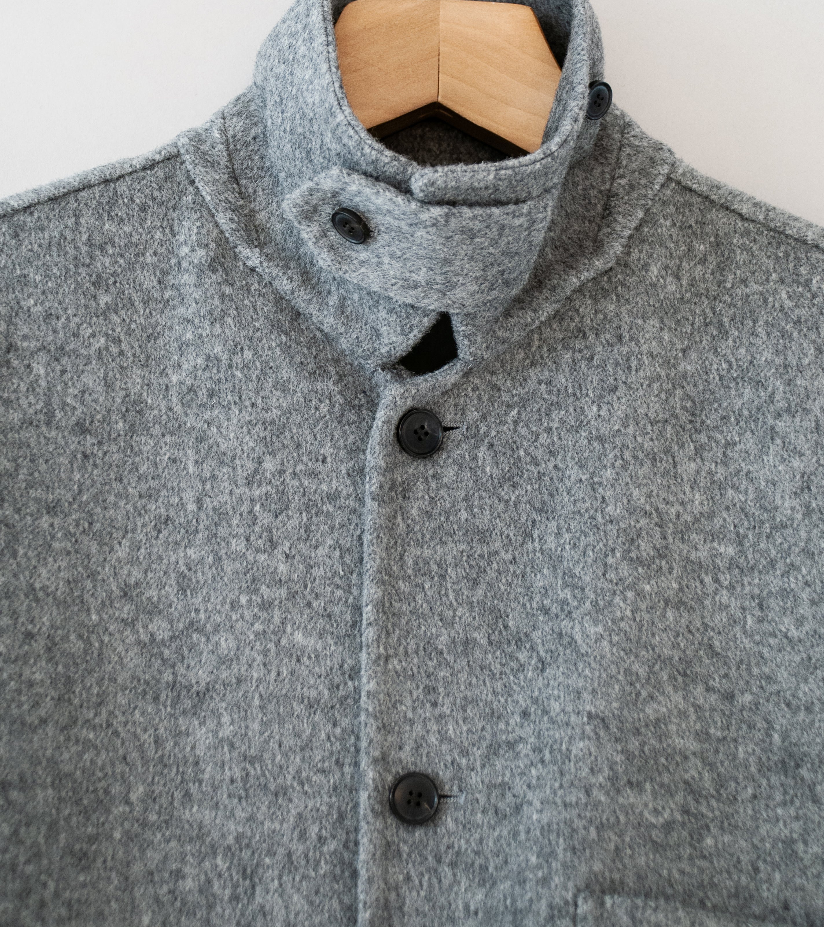 YLÈVE 'Super 100's Wool Double Cloth Blouson' (Grey) - Image 6