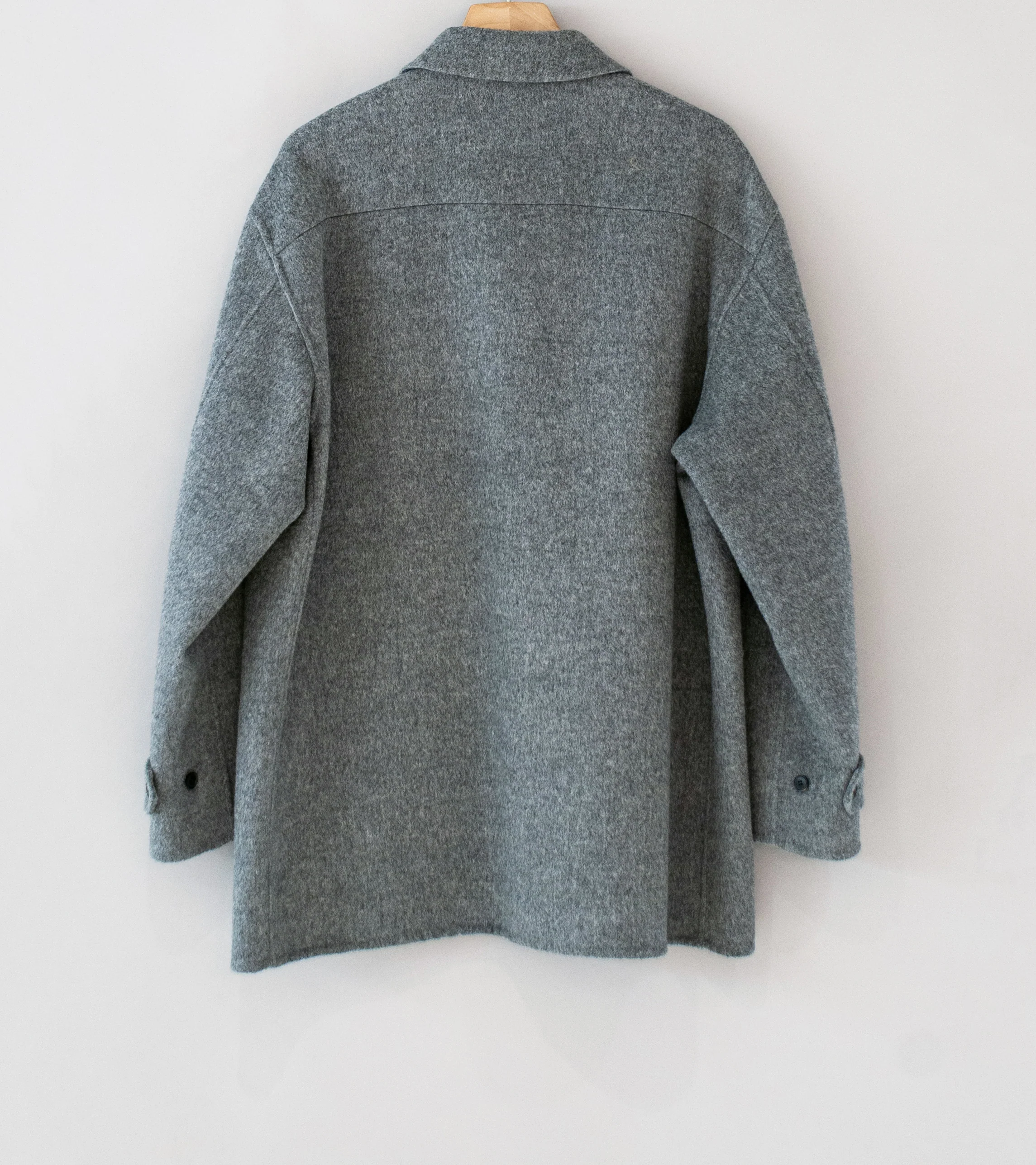 YLÈVE 'Super 100's Wool Double Cloth Blouson' (Grey) - Image 7
