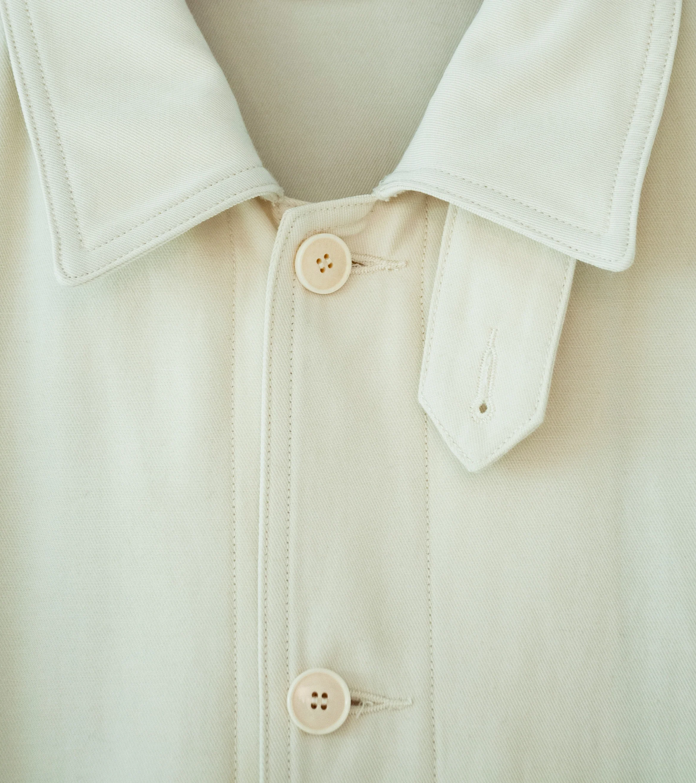 YLÈVE 'Viscose Cotton Coverall Jacket' (Ecru) - Image 6