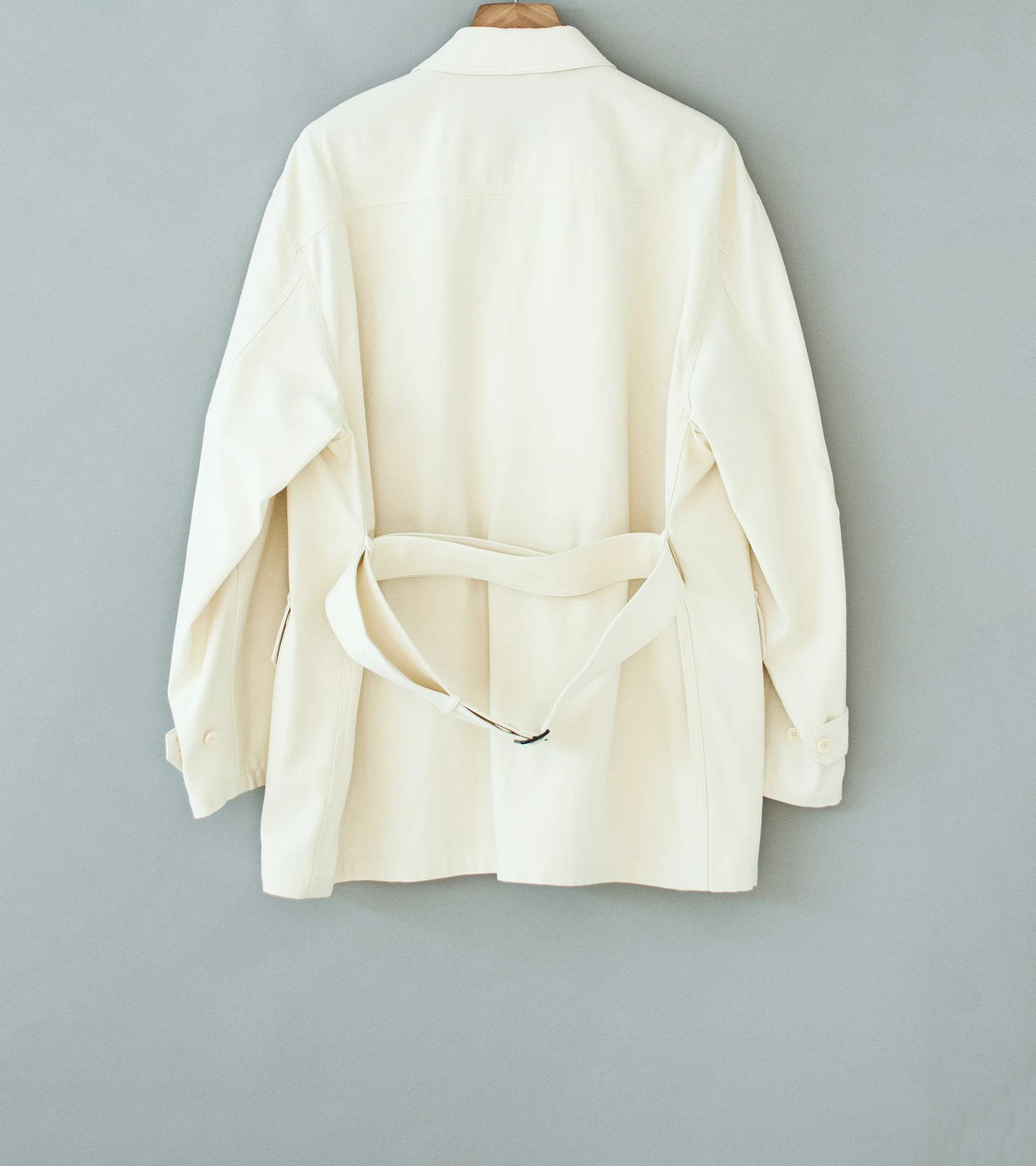 YLÈVE 'Viscose Cotton Coverall Jacket' (Ecru) - Image 7