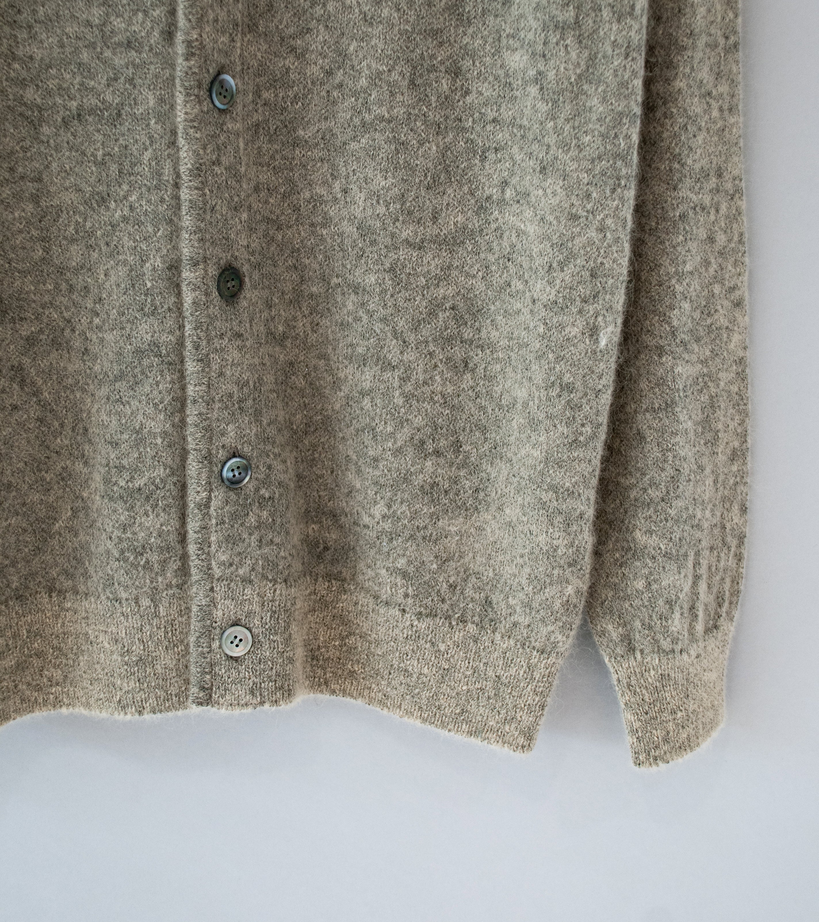 Yonetomi 'Shaggy Mohair Cardigan' (Beige) - Image 3