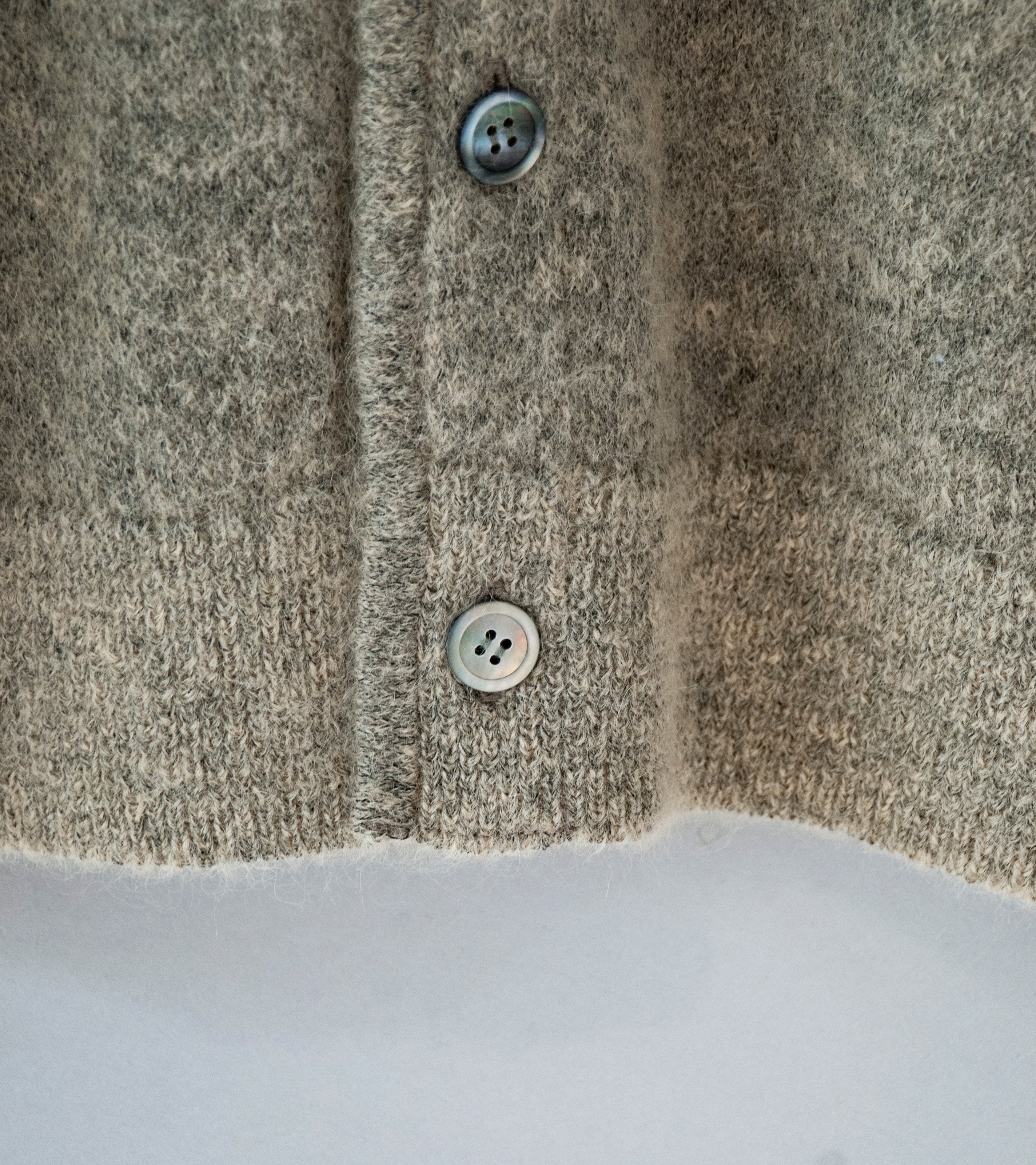 Yonetomi 'Shaggy Mohair Cardigan' (Beige) - Image 4